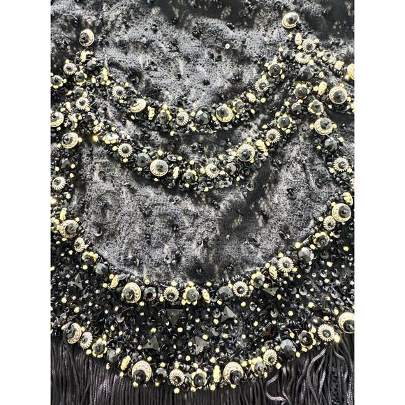 Vintage Mandalay Designs Black Flapper Dress Sequin Size 6 - Picture 7 of 10